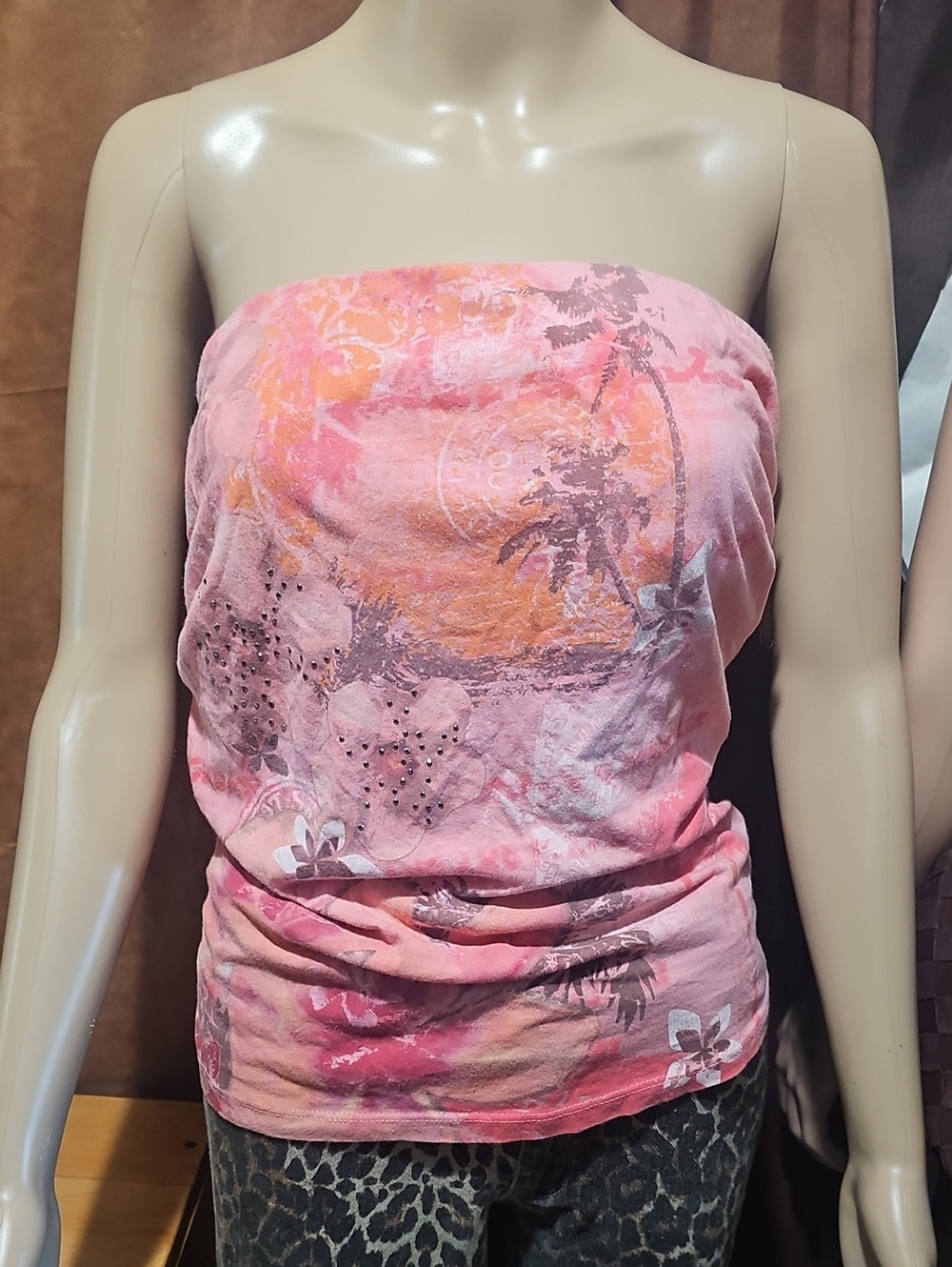 Wet Seal Pink Trendy Y2k Strapless Top